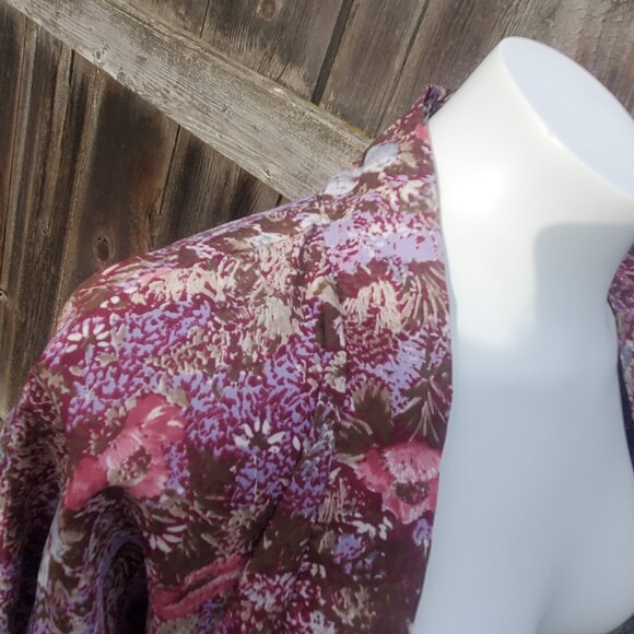 Vintage Fritzi (of California?) Floral No Button Coverlet Top O/S Nylon? - Picture 6 of 8